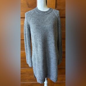 Zara Knit Chunky Knit Side Slit Tunic Sweater